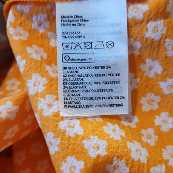 🍂 NWT H&M Orange Floral Mini Dress - Picture 6 of 6